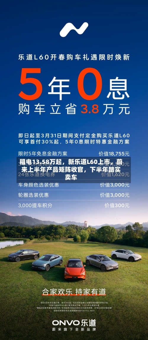 租电13.58万起	，新乐道L60上市，蔚来上半年产品矩阵收官，下半年踏实卖车-第2张图片